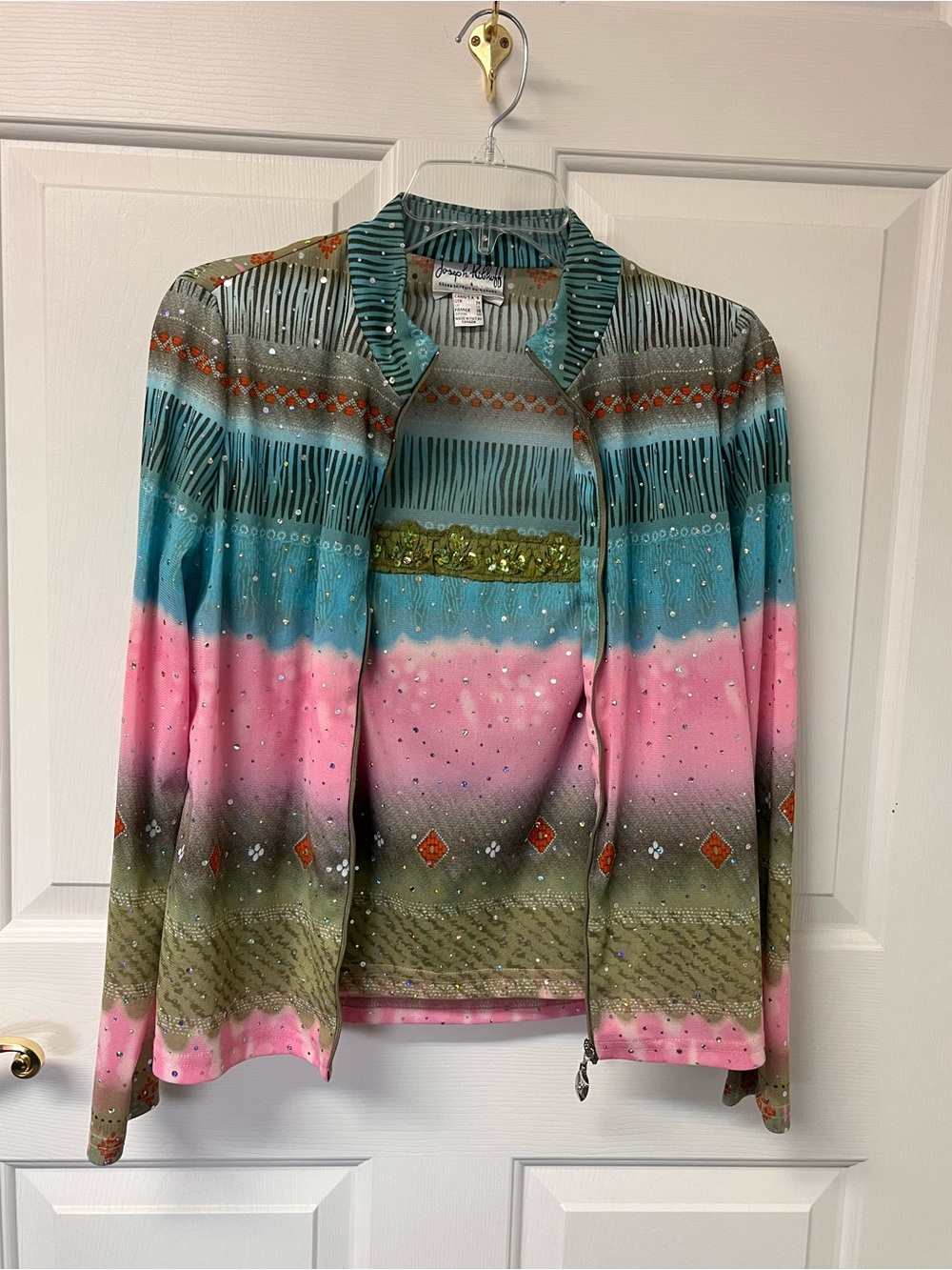 Vintage Joseph Ribkoff Rhinestone Embellished 2-Piece Pristine condition Y2K